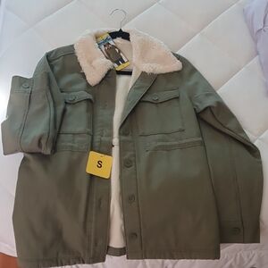 Hang Ten Olive Green Jacket with Cream Collar